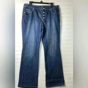 International Concept Button Fly Regular Fit Boot Leg Size 12